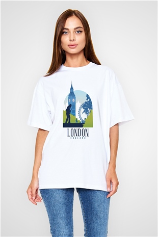 Big Ben Beyaz Oversize Tişört Oversize T-shirt - TişörtFabrikası