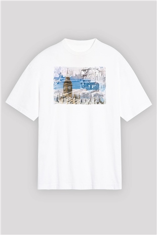 Big Ben Beyaz Oversize Tişört Oversize T-shirt - TişörtFabrikası