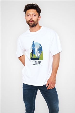 Big Ben Beyaz Oversize Tişört Oversize T-shirt - TişörtFabrikası