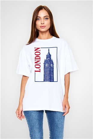 Big Ben Beyaz Oversize Tişört Oversize T-shirt - TişörtFabrikası