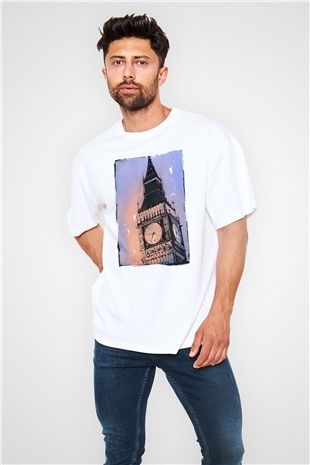 Big Ben Beyaz Oversize Tişört Oversize T-shirt - TişörtFabrikası