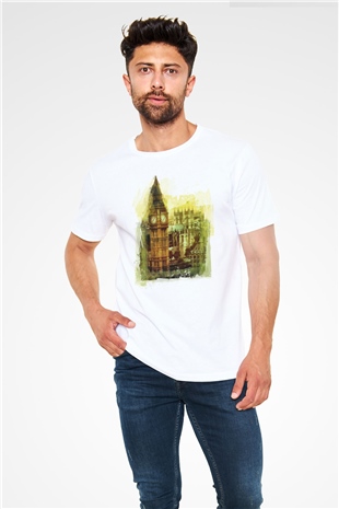 Big Ben Beyaz Unisex Tişört T-Shirt - TişörtFabrikası