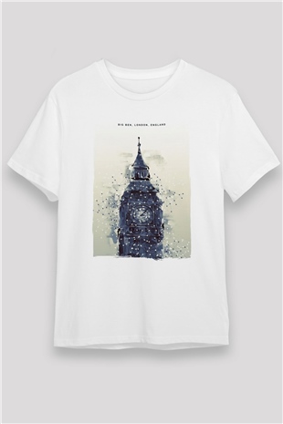 Big Ben Beyaz Unisex Tişört T-Shirt - TişörtFabrikası