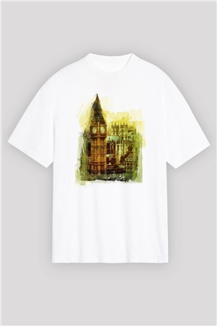 Big Ben Beyaz Oversize Tişört Oversize T-shirt - TişörtFabrikası