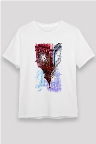 Big Ben Beyaz Unisex Tişört T-Shirt - TişörtFabrikası