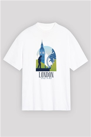 Big Ben Beyaz Oversize Tişört Oversize T-shirt - TişörtFabrikası