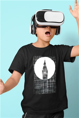 Big Ben Siyah Unisex Çocuk Tişört