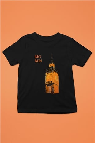 Big Ben Siyah Unisex Çocuk Tişört