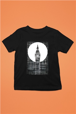 Big Ben Siyah Unisex Çocuk Tişört