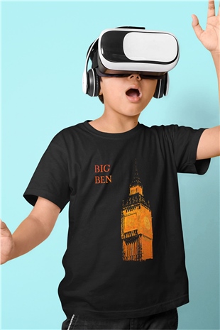 Big Ben Siyah Unisex Çocuk Tişört