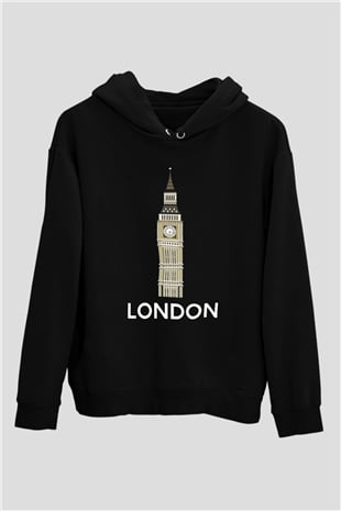Big Ben Siyah Unisex Hoodie