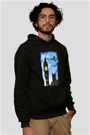 Big Ben Siyah Unisex Hoodie