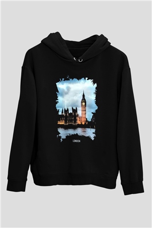 Big Ben Siyah Unisex Hoodie