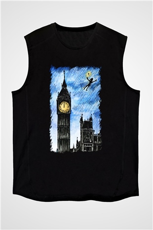 Big Ben Siyah Unisex Kolsuz Tişört