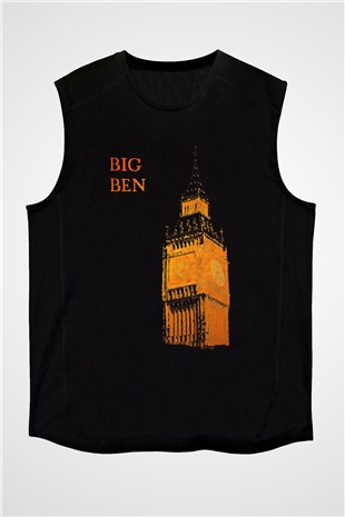 Big Ben Siyah Unisex Kolsuz Tişört