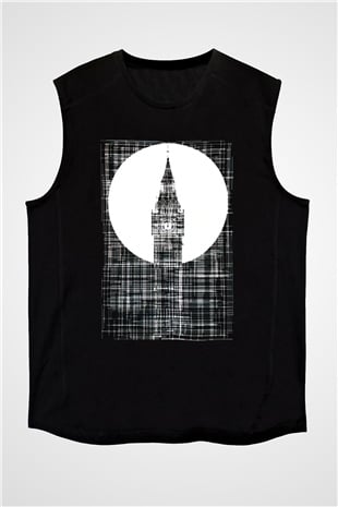 Big Ben Siyah Unisex Kolsuz Tişört