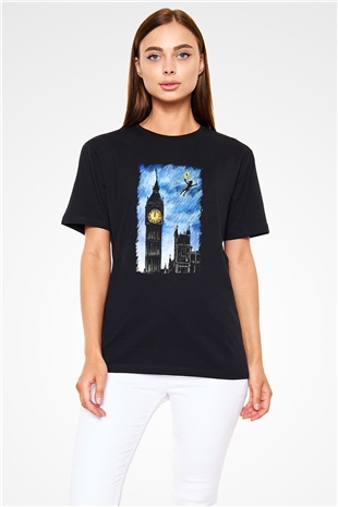 Big Ben Siyah Unisex Tişört T-Shirt - TişörtFabrikası