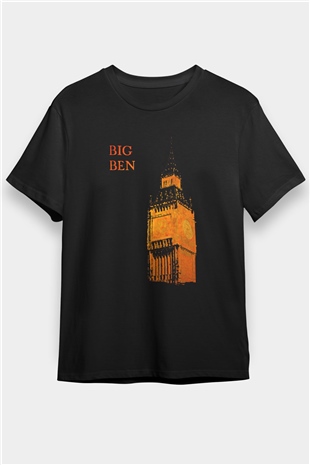 Big Ben Siyah Unisex Tişört T-Shirt - TişörtFabrikası