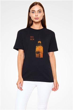 Big Ben Siyah Unisex Tişört T-Shirt - TişörtFabrikası