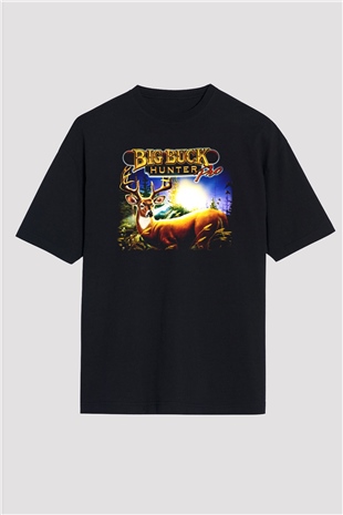Big Buck Hunter Siyah Unisex Oversize Tişört T-Shirt