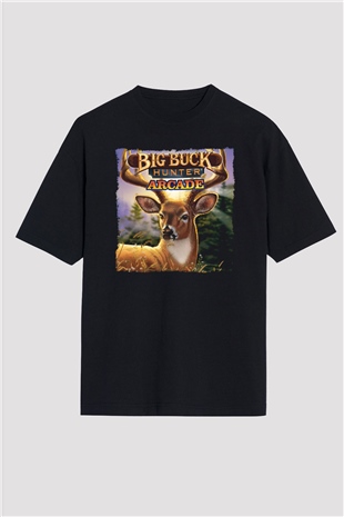 Big Buck Hunter Siyah Oversize Tişört Oversize T-shirt