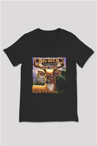 Big Buck Hunter Siyah Unisex V Yaka Tişört