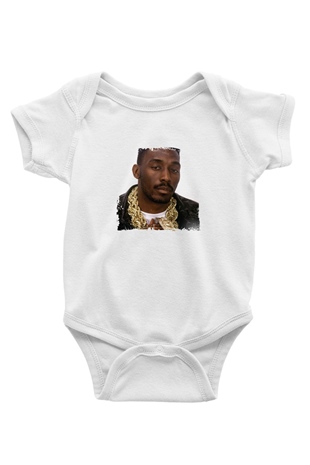 Big Daddy Kane Baskılı Unisex Beyaz Bebek Body - Zıbın