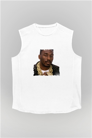 Big Daddy Kane Baskılı Unisex Beyaz Kolsuz Tişört