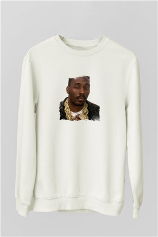 Big Daddy Kane Baskılı Unisex Beyaz Sweatshirt