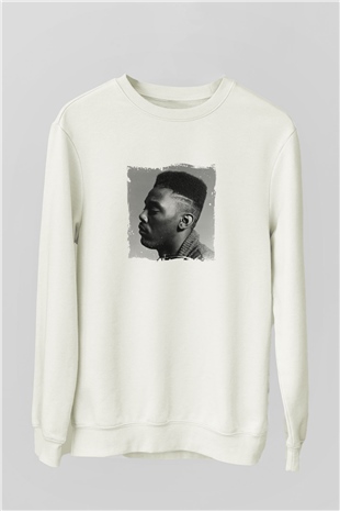 Big Daddy Kane Baskılı Unisex Beyaz Sweatshirt