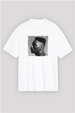Big Daddy Kane Baskılı Oversize Beyaz Tişört
