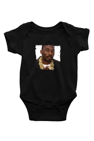 Big Daddy Kane Baskılı Unisex Siyah Bebek Body - Zıbın