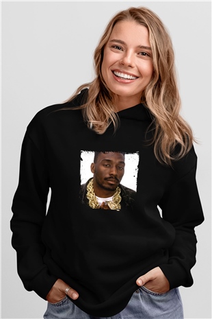 Big Daddy Kane Baskılı Unisex Siyah Hoodie