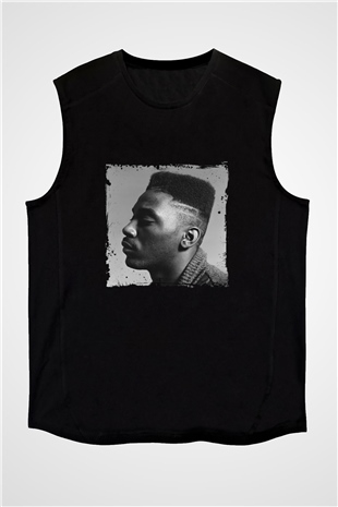 Big Daddy Kane Baskılı Unisex Siyah Kolsuz Tişört