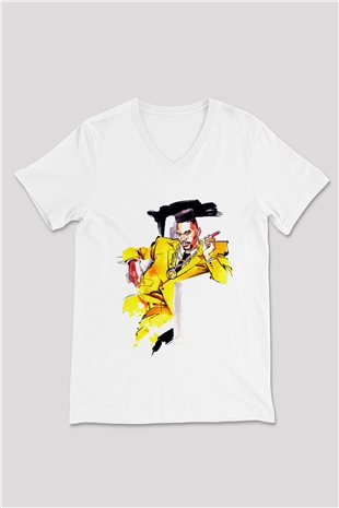 Big Daddy Kane Beyaz Unisex V Yaka Tişört T-Shirt