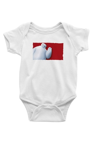 Big Hero Baskılı Beyaz Unisex Bebek Body - Zıbın