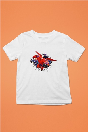 Big Hero Baskılı Beyaz Unisex Çocuk Tişört