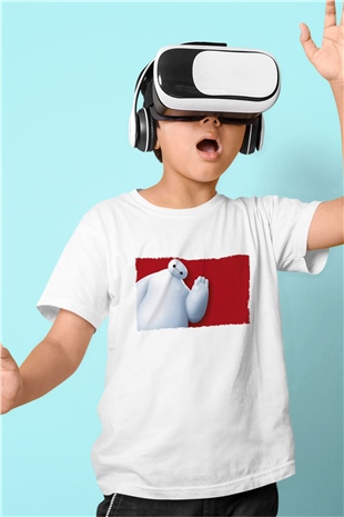 Big Hero Baskılı Beyaz Unisex Çocuk Tişört