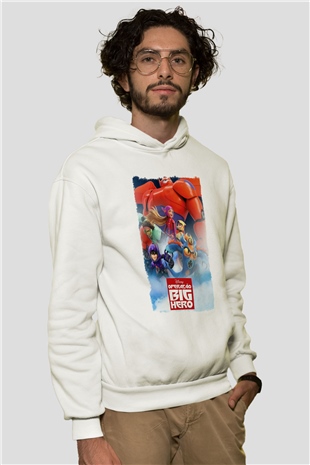 Big Hero Beyaz Unisex Hoodie