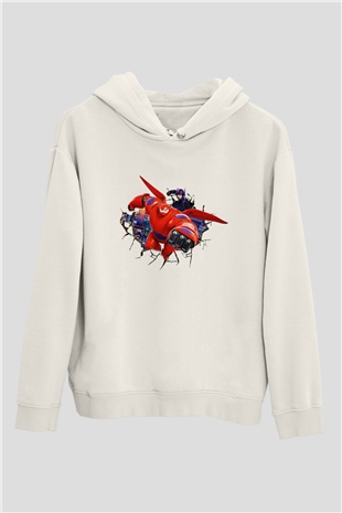 Big Hero Beyaz Unisex Hoodie