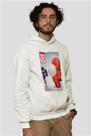 Big Hero Beyaz Unisex Hoodie