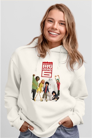 Big Hero Beyaz Unisex Hoodie