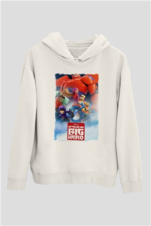 Big Hero Beyaz Unisex Hoodie