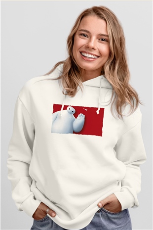 Big Hero Beyaz Unisex Hoodie
