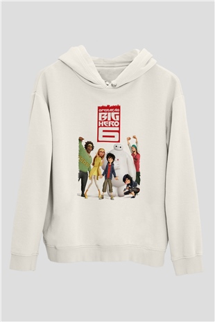 Big Hero Beyaz Unisex Hoodie
