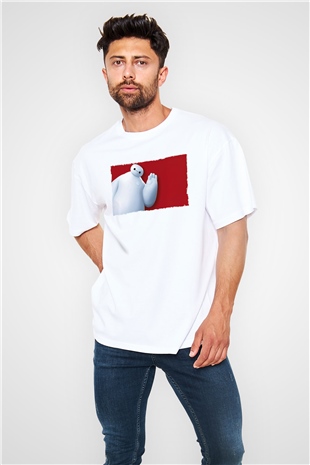 Big Hero Beyaz Unisex Oversize Tişört T-Shirt
