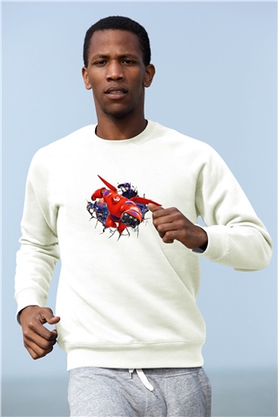 Big Hero Beyaz Unisex Sweatshirt