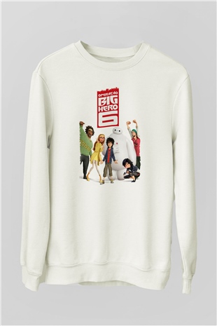Big Hero Beyaz Unisex Sweatshirt