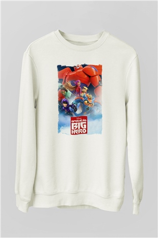 Big Hero Beyaz Unisex Sweatshirt