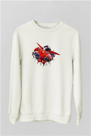Big Hero Beyaz Unisex Sweatshirt